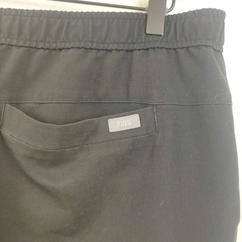FIGS Tansen Jogger Pants Mens XL Black Elastic Waist Drawstring Scrub Athleisure